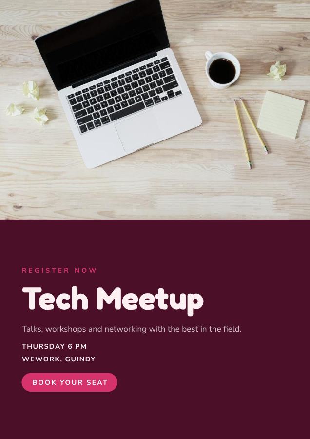 Berry Tech Meetup Poster — editable events template