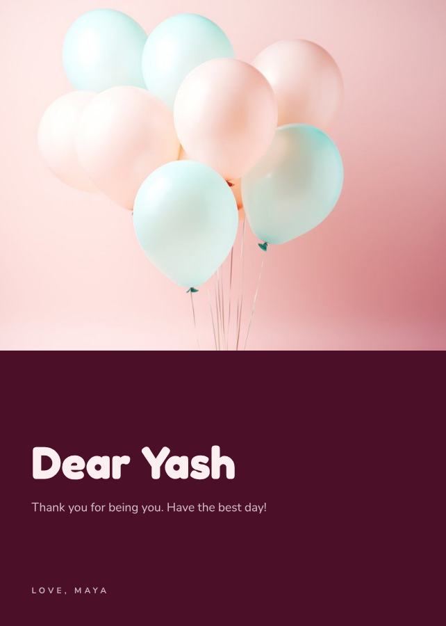 Berry Yash Birthday Wishes Card — editable birthday template