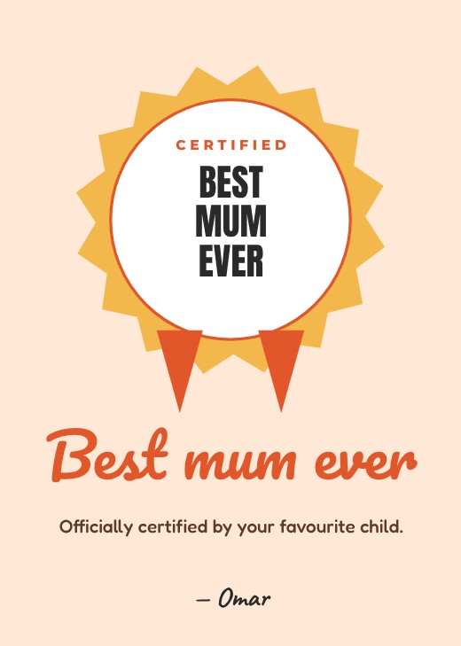 Best Mum Ever Card — free Mother’s Day design template