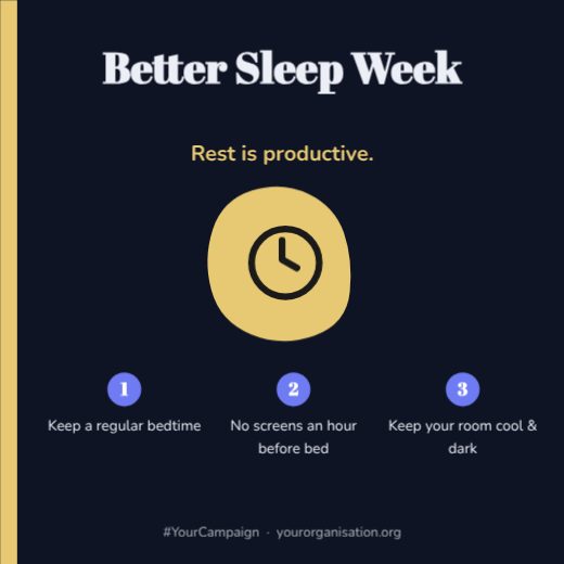 Better Sleep Week Awareness Post template