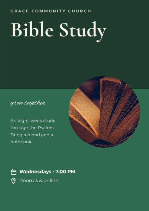 Bible Study Church Poster template