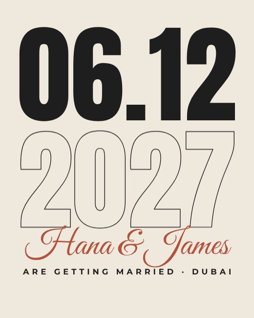 Big Date Typography Save the Date Poster — free save the date template
