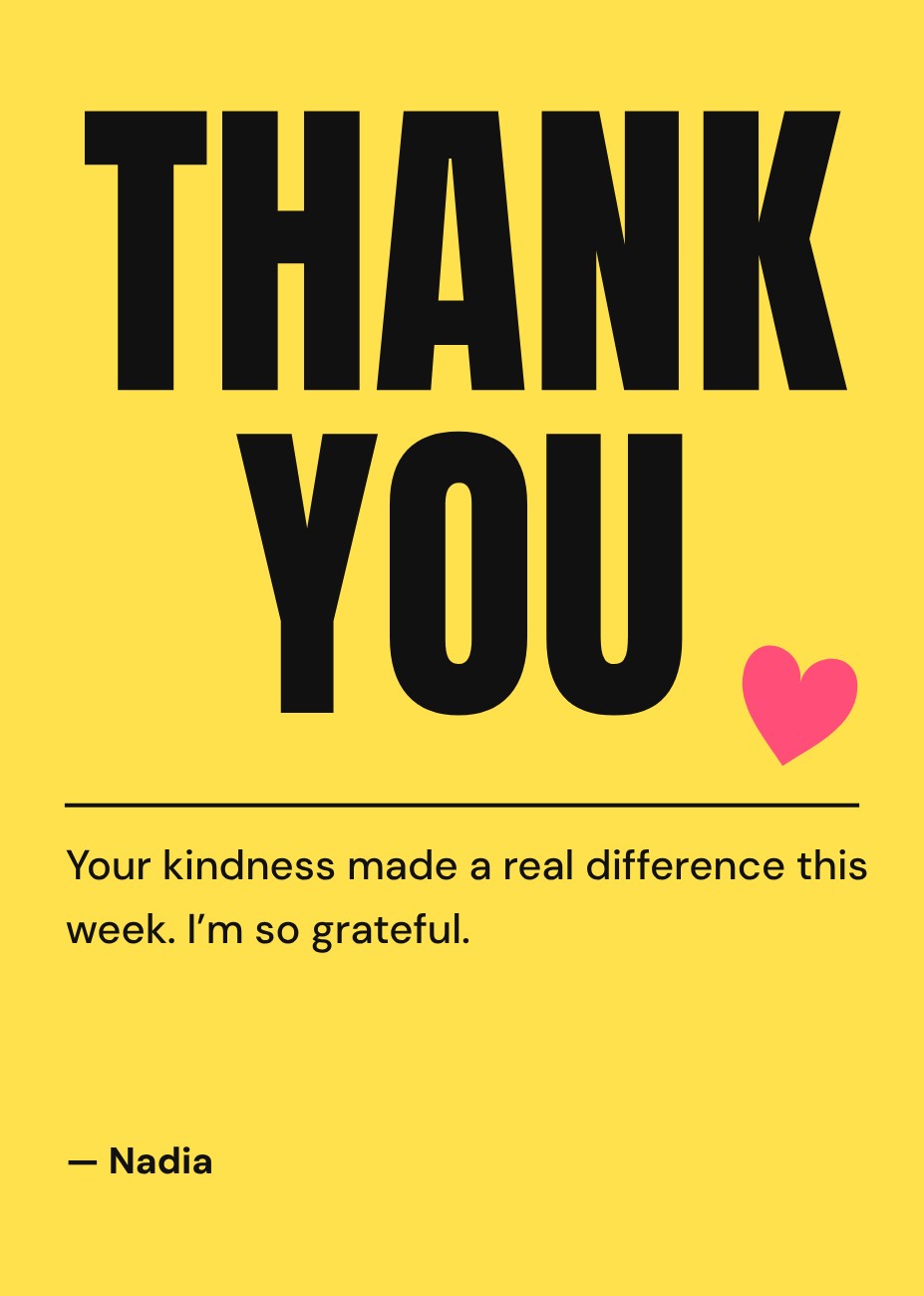 Big Type Thank You Card — editable cards template