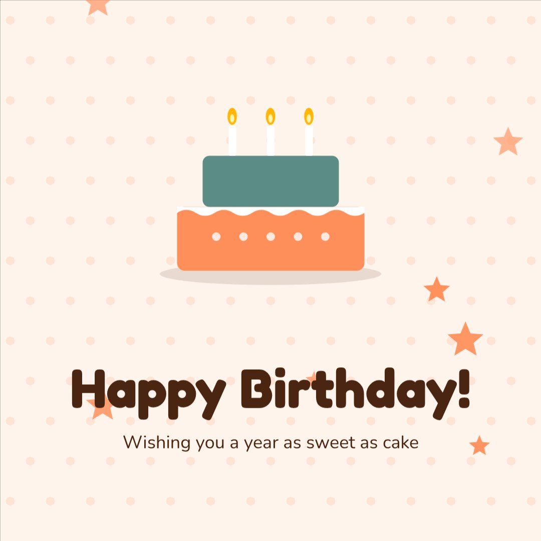 Birthday Cake Post — editable birthday template