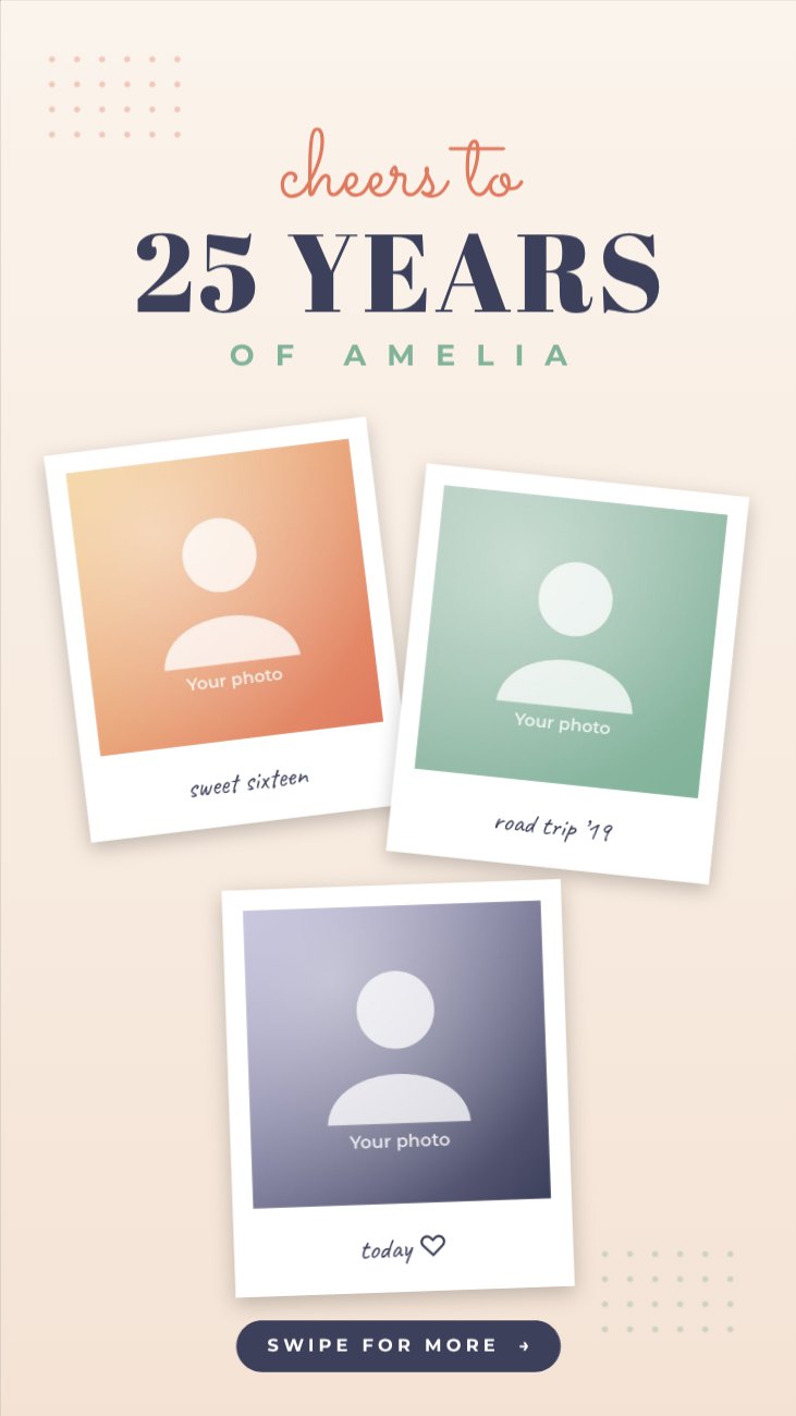Birthday Memories Photo Story — editable birthday template