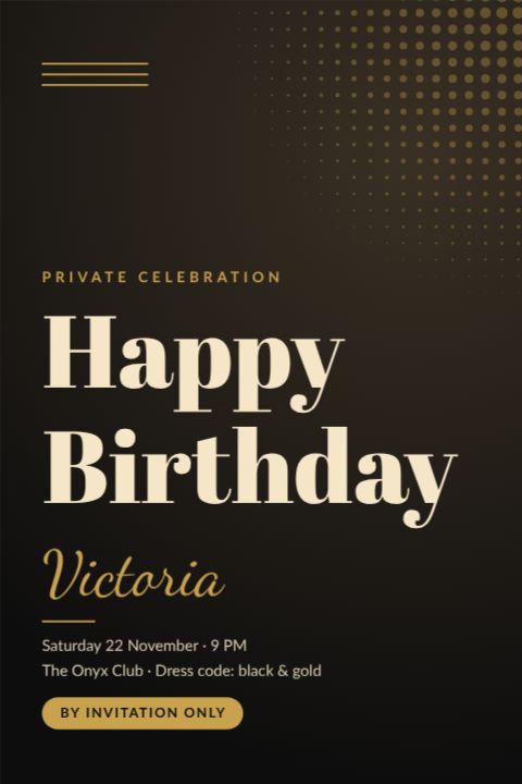Black and Gold Luxe Birthday template