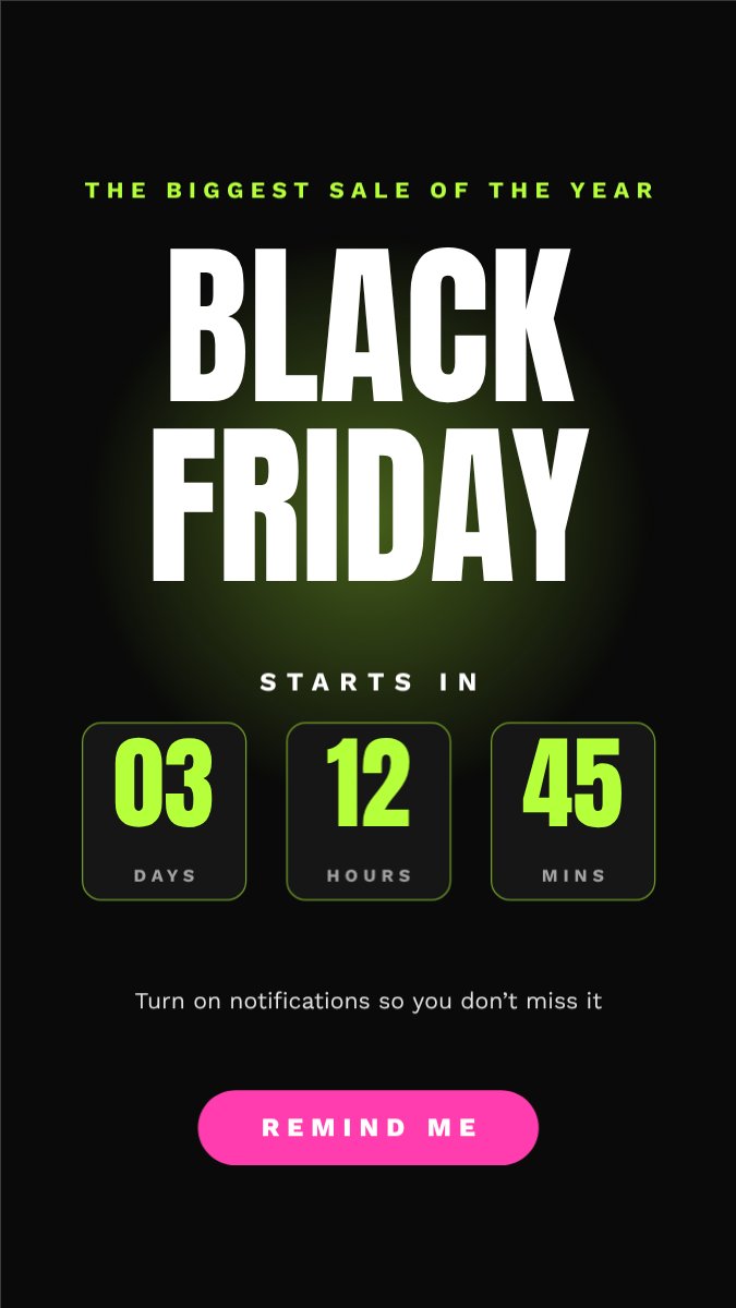 Black Friday Countdown Story — editable festivals template