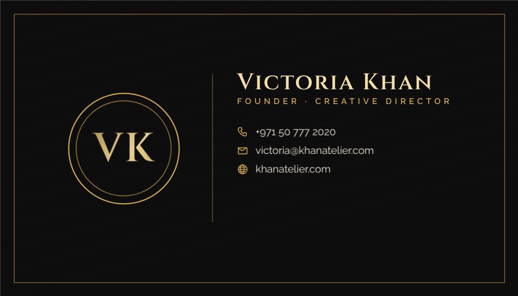 Black Gold Monogram Card — editable business template
