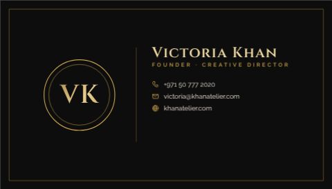 Black Gold Monogram Card template