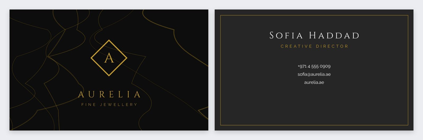 Black Marble Jeweller Card — editable business template