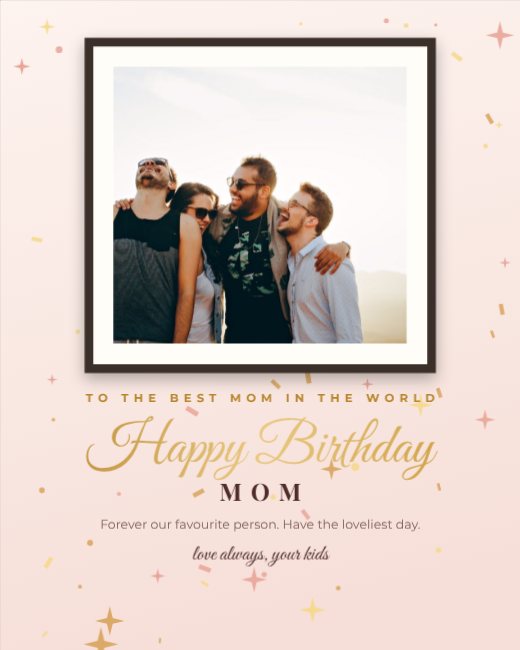 Blush & Gold Framed Print Post — free Mother’s Day design template