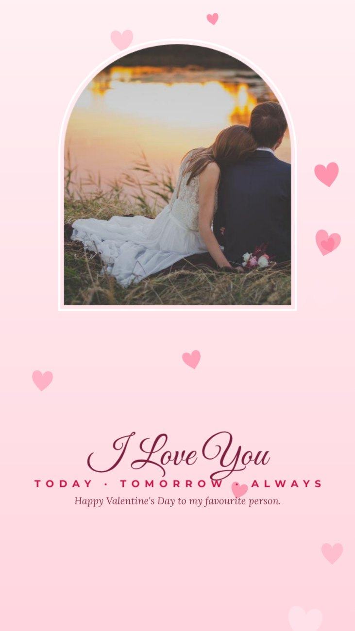 Blush Arch Valentine Story — editable love & family template