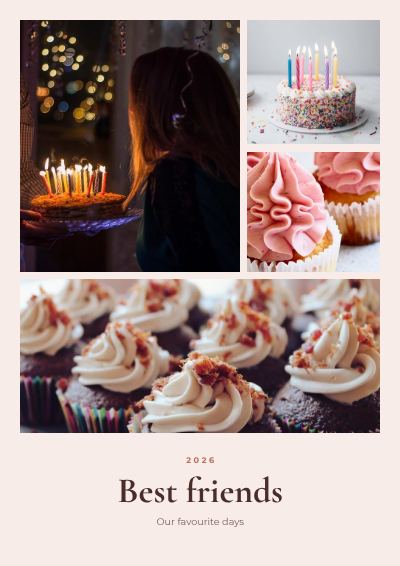 Blush Best friends 4 Photo Collage template