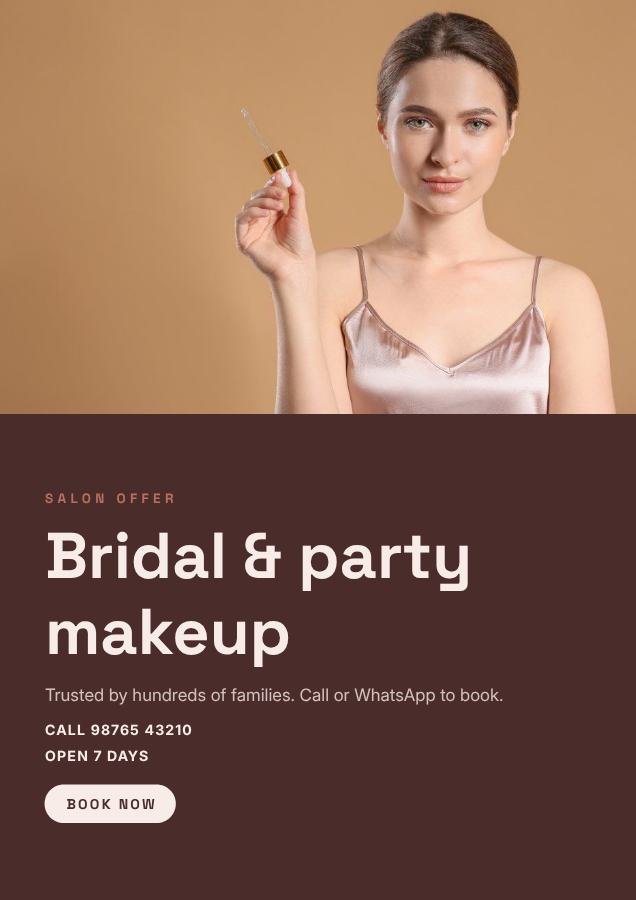 Blush Bridal & party makeup Salon offer Flyer — editable business template