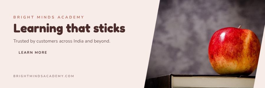 Blush Bright Minds Academy Website Banner — editable marketing template