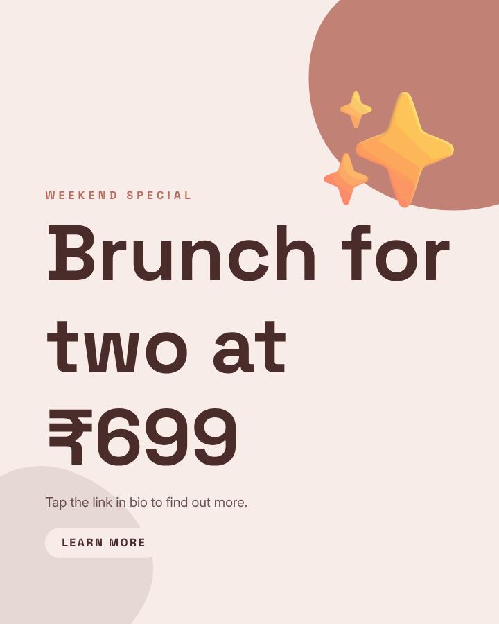 Blush Brunch for two at ₹699 Announcement Post — editable social media template