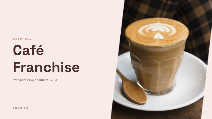 Blush Café Franchise Presentation Modern — editable business template