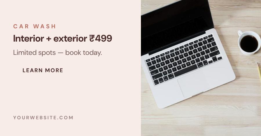 Blush Car Wash Facebook Post — editable social media template