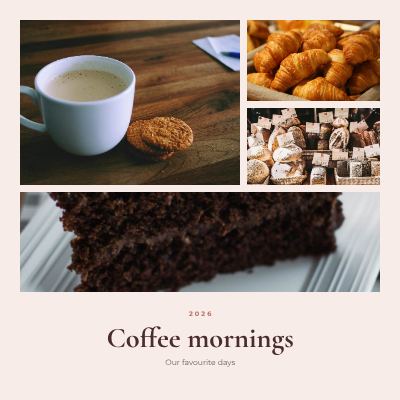 Blush Coffee mornings 4 Photo Collage template