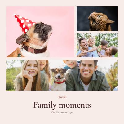 Blush Family moments 4 Photo Collage template