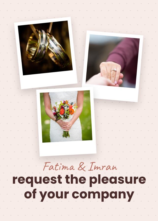 Blush Fatima and Imran Wedding Invitation — editable wedding template