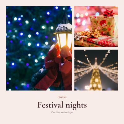 Blush Festival nights 3 Photo Collage template