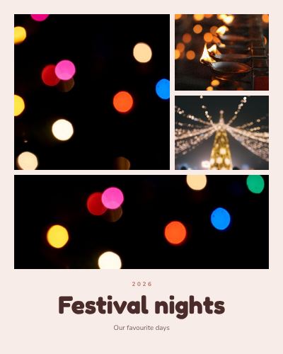 Blush Festival nights 4 Photo Collage template