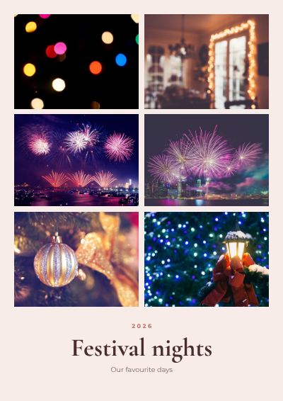 Blush Festival nights 6 Photo Collage template
