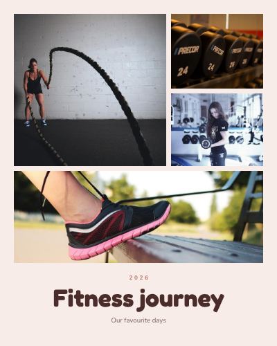 Blush Fitness journey 4 Photo Collage template