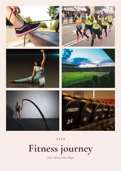 Blush Fitness journey 6 Photo Collage template