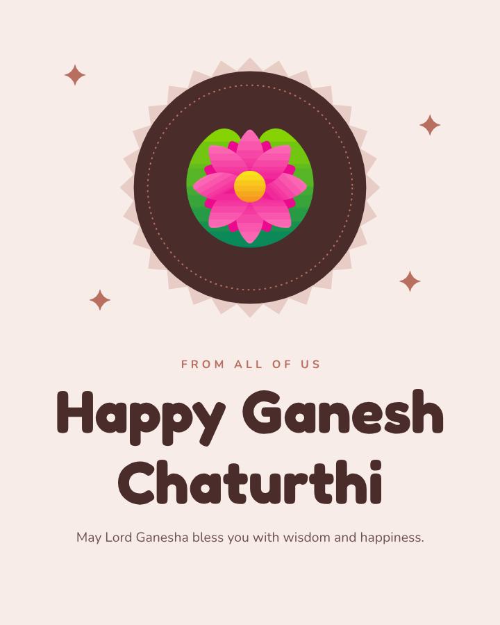Blush Ganesh Chaturthi Business Wishes Post — editable festivals template