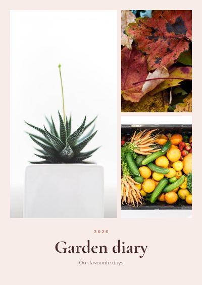 Blush Garden diary 3 Photo Collage template