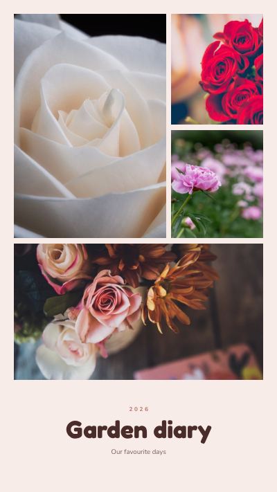 Blush Garden diary 4 Photo Collage template