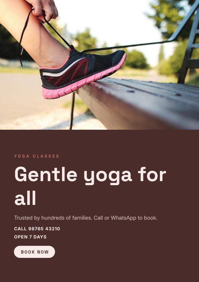 Blush Gentle yoga for all Yoga classes Flyer — editable business template