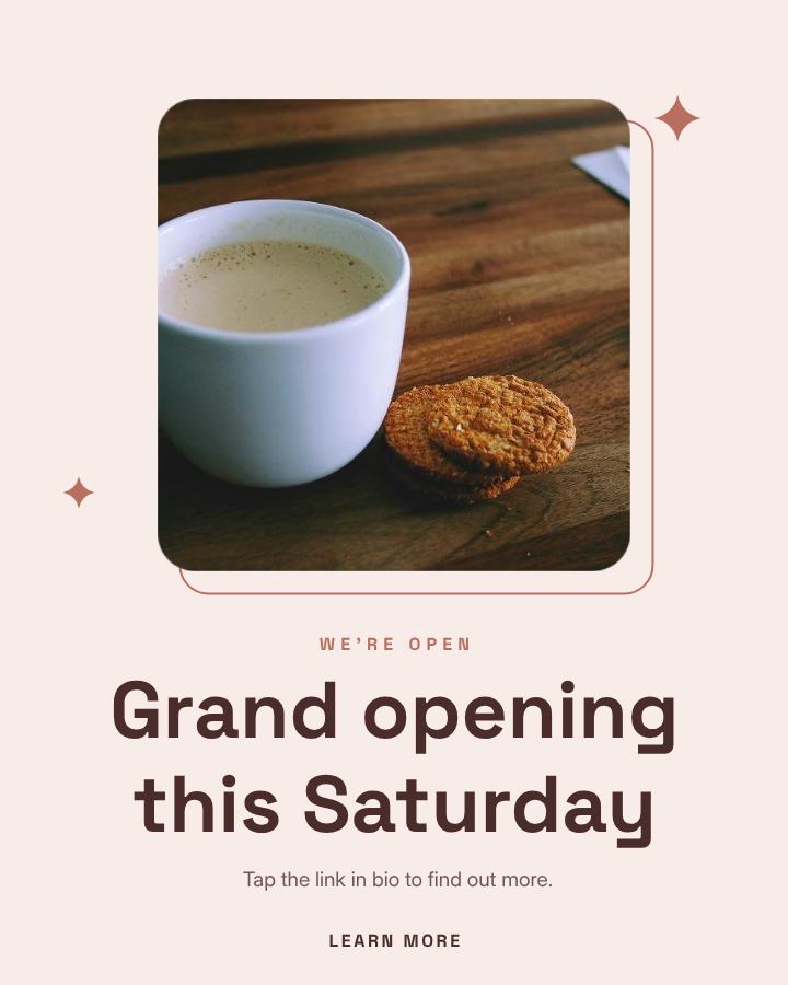 Blush Grand opening this Saturday Announcement Post — editable social media template