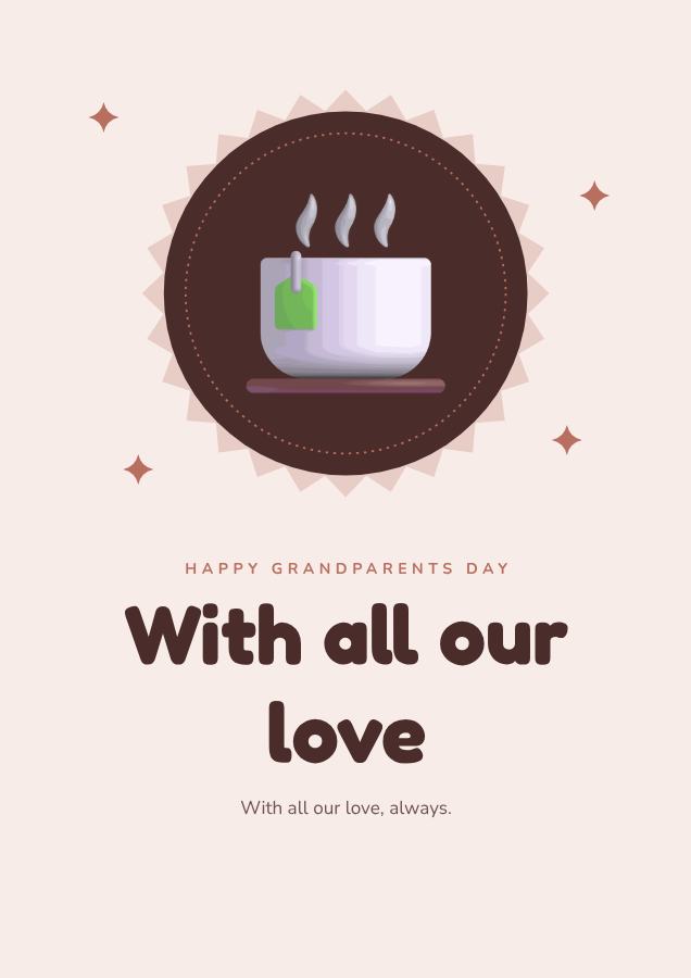 Blush Happy grandparents day With all our love Print — editable love & family template