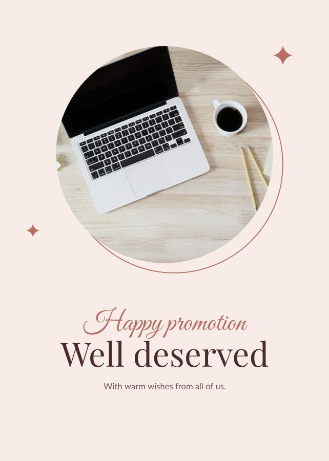 Blush Happy promotion well deserved Card VII — editable cards template
