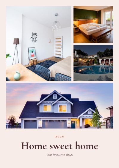 Blush Home sweet home 4 Photo Collage template