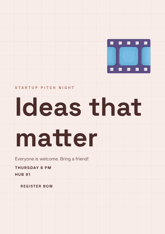 Blush Ideas that matter Poster — editable marketing template