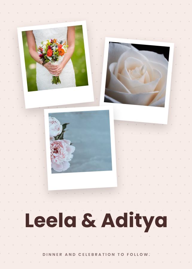 Blush Leela and Aditya Reception Invite — editable wedding template
