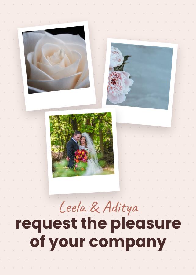 Blush Leela and Aditya Wedding Invitation — editable wedding template