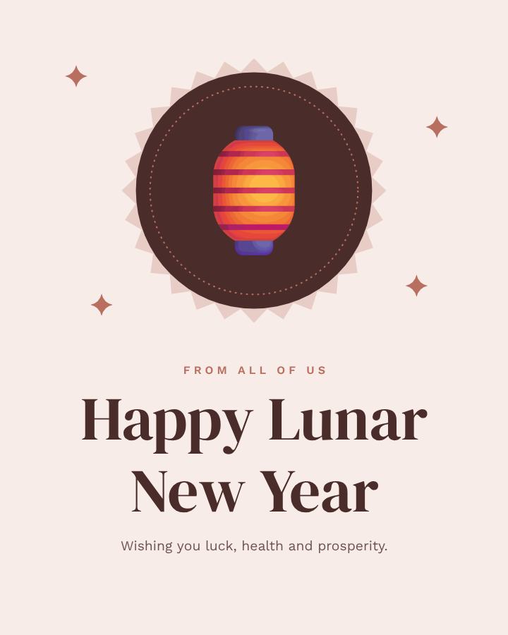 Blush Lunar New Year Business Wishes Post — editable festivals template