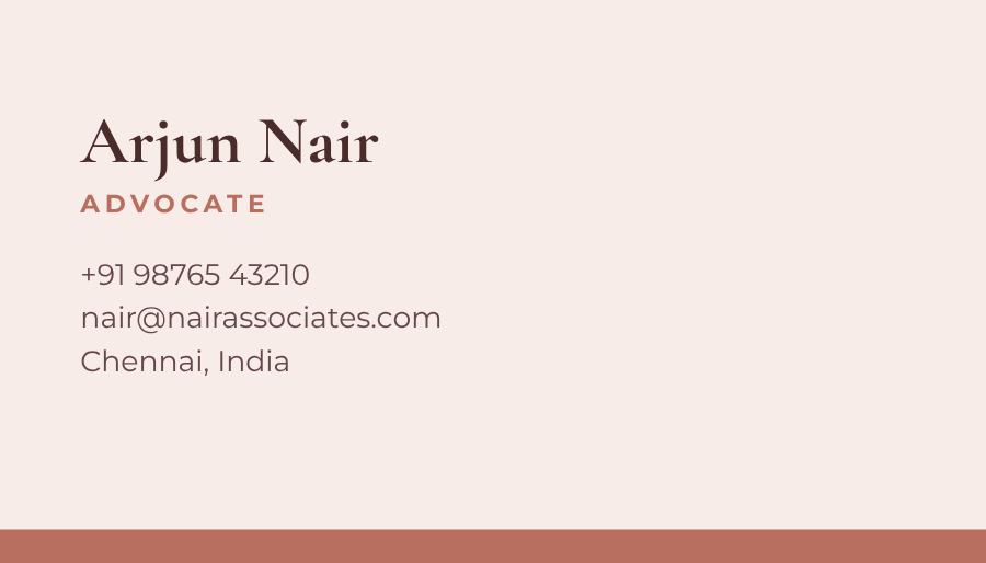 Blush Nair & Associates Minimal Business Card — editable business template