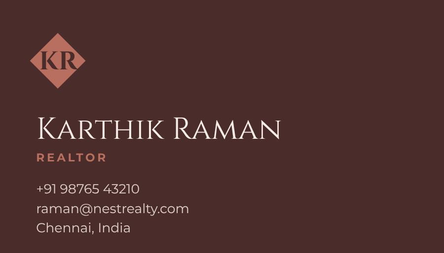 Blush Nest Realty Dark Business Card — editable business template