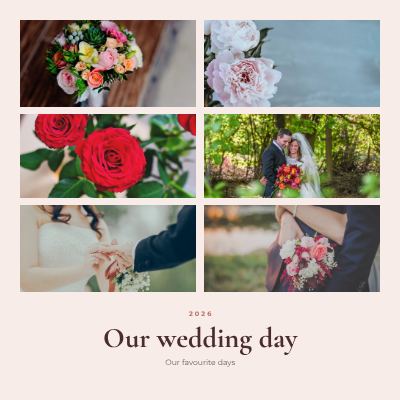 Blush Our wedding day 6 Photo Collage template