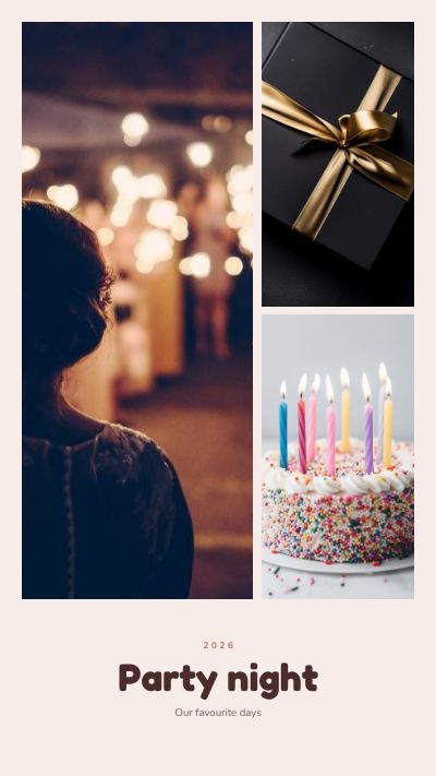 Blush Party night 3 Photo Collage template