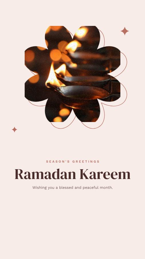 Blush Ramadan Wishes Story — editable festivals template