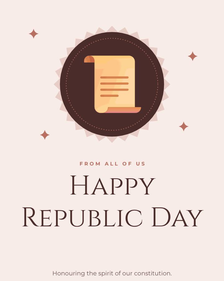 Blush Republic Day Business Wishes Post — editable festivals template