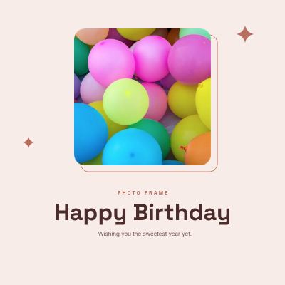 Blush Rounded Frame Happy Birthday template