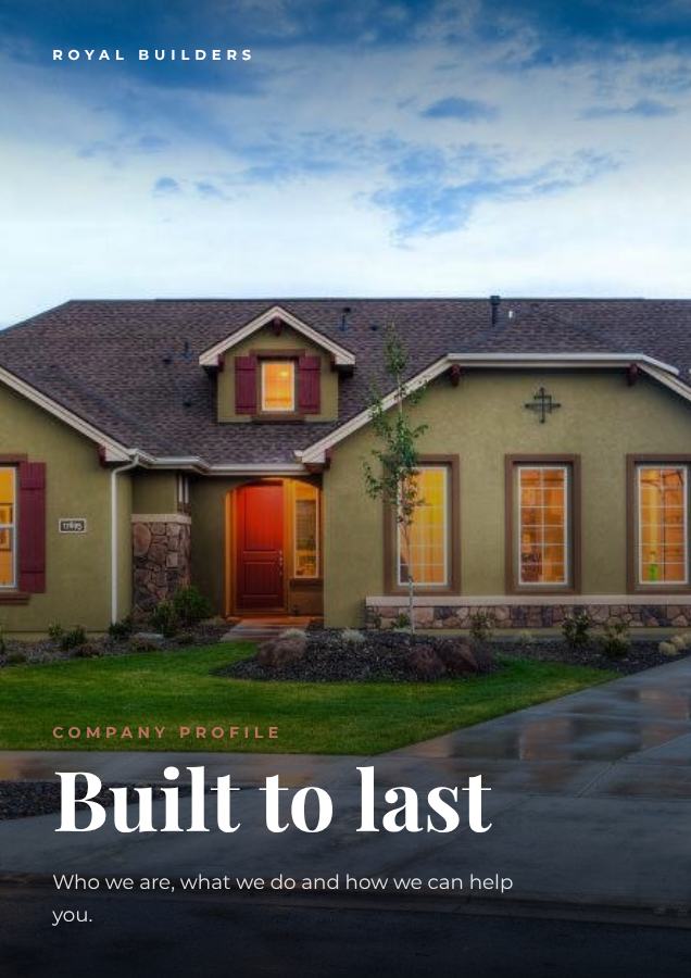 Blush Royal Builders Brochure Bright — editable business template